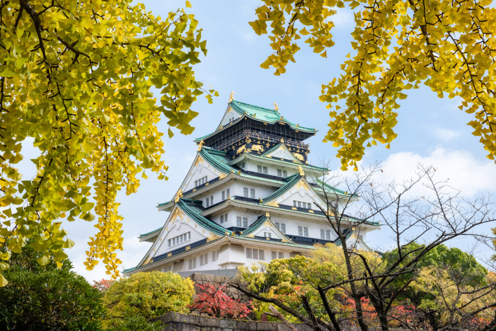 osaka castle architecture landmark with ginkgo lea 2026 01 09 07 32 58 utc
